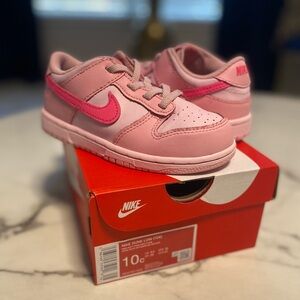 Nike Dunks-Girls size 10c in Light and Dark Pink